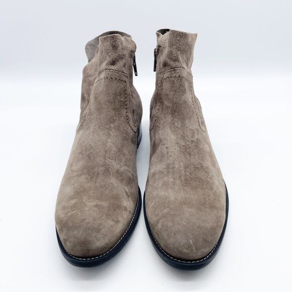 Paul Green Women's Stock Heel Boston Booties Fango Nubuck UK 7 US 9.5 - Picture 7 of 8